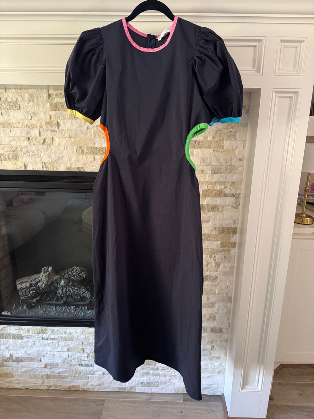 NWOT English Factory Navy Cutout Midi Dress Size Small
